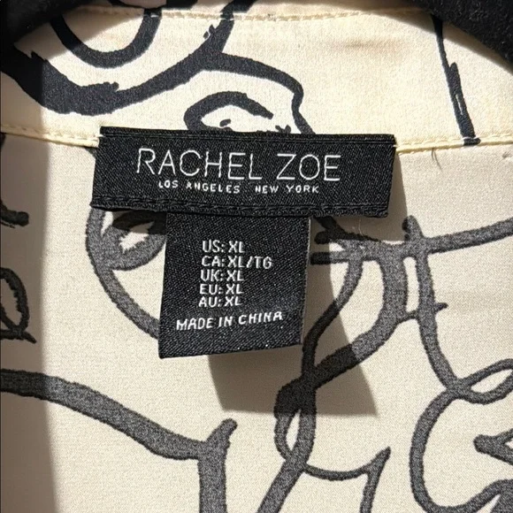 Rachel Zoe Cream and Black Abstract Shirt - Picture 3 of 11